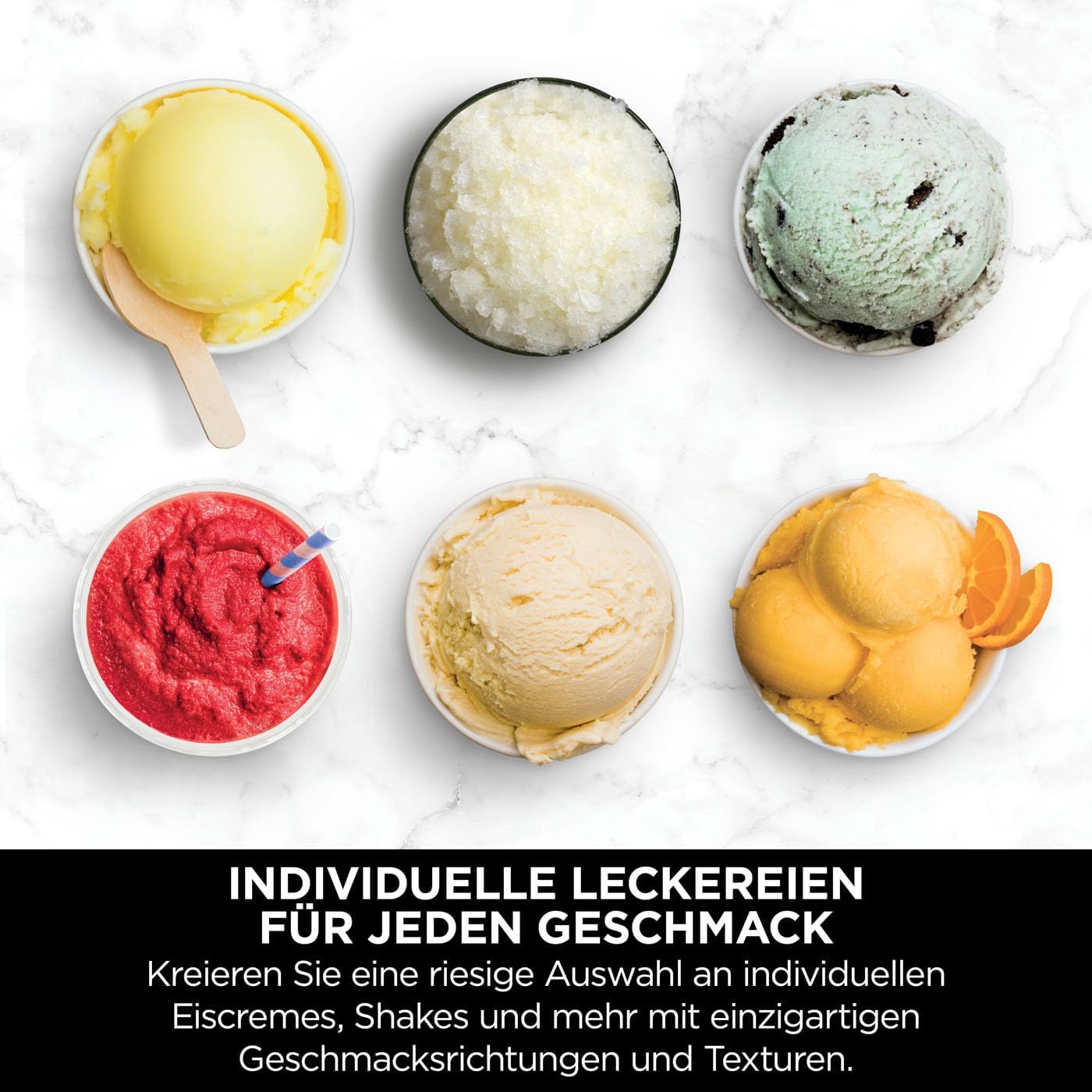 Shark CREAMi Deluxe Eismaschine NC501EU – 10 Funktionen für Eis, Sorbet, Milkshake & Frozen Drinks – 3 Behälter à 709 ml, 800 Watt, Silber
