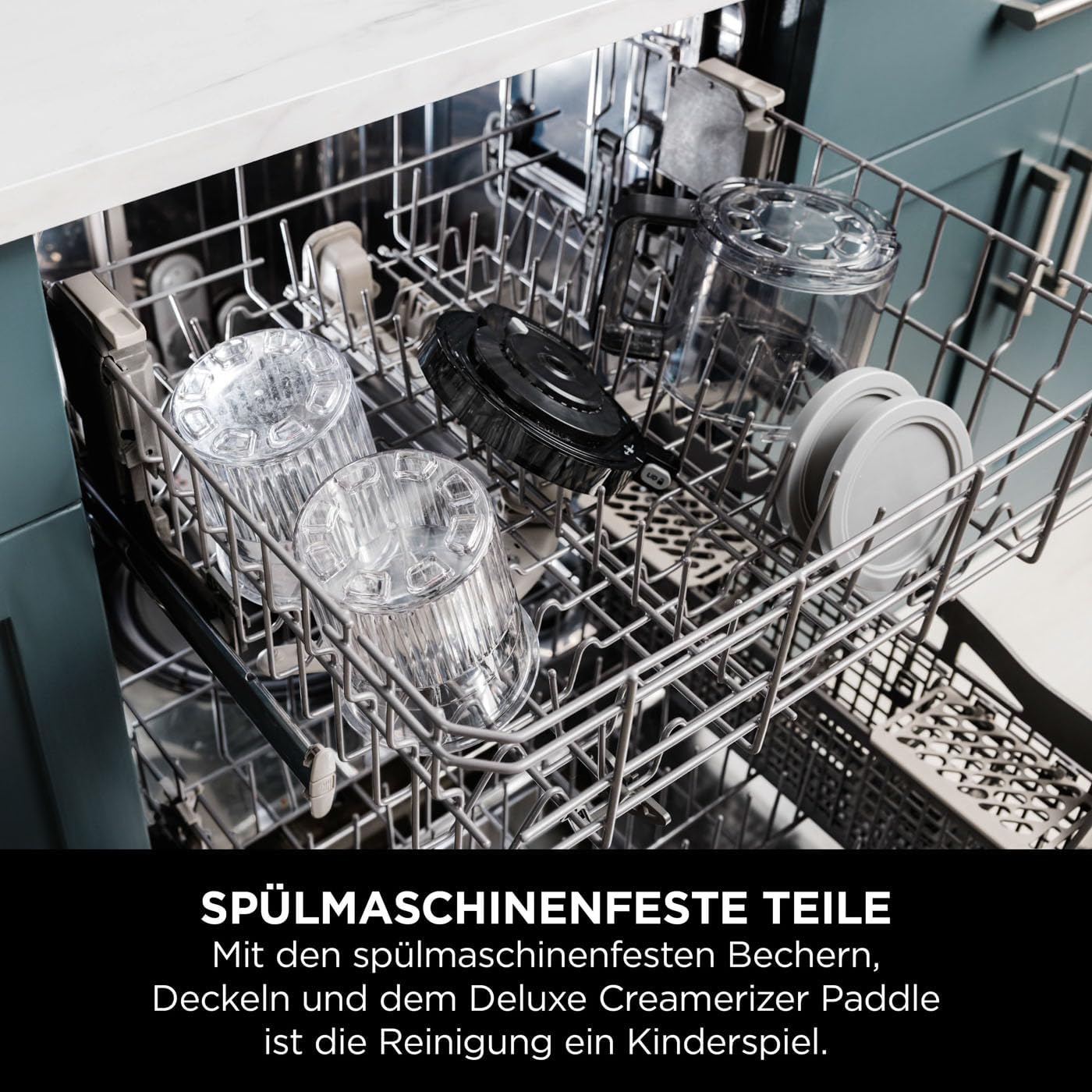 Shark CREAMi Deluxe Eismaschine NC501EU – 10 Funktionen für Eis, Sorbet, Milkshake & Frozen Drinks – 3 Behälter à 709 ml, 800 Watt, Silber